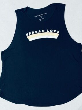 Women's 'Spread Love' Black Tank Top